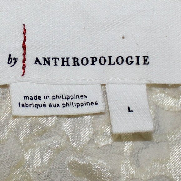 Anthropologie Susanna Burnout Velvet Button down Maize Yellow Gold Blouse Large - Picture 7 of 10